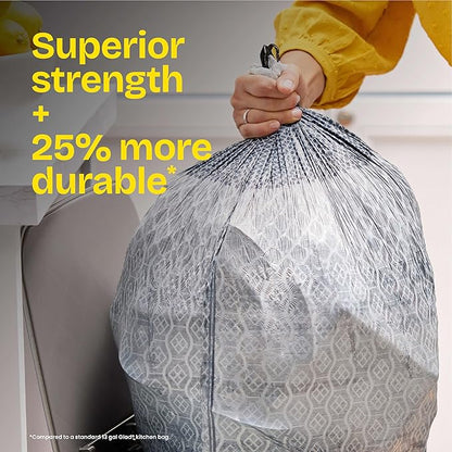 Glad ForceFlex MaxStrength with Clorox Tall Kitchen Trash Bags, 13 Gal, 34 Ct (Package May Vary)