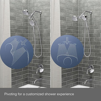 KOHLER 23218-BL Awaken 2-in-1 Multifunction Shower Combo Kit, Rotating Showerhead and Handshower Set, 2.5 GPM, Matte Black