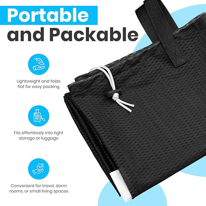Handy Laundry Mesh Laundry Bag 24 x 36 Inches - Extra Large Heavy Duty Bag with Handles & Shoulder Strap, Breathable, Machine Washable for Dorm, Travel, Bedding & Storage - Black