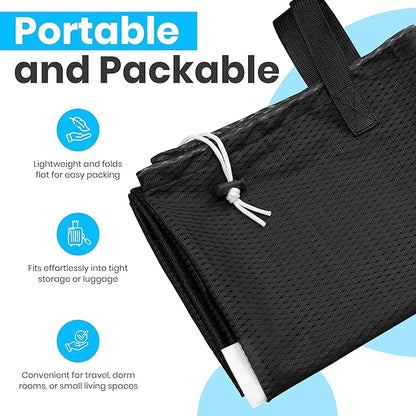 Handy Laundry Mesh Laundry Bag 24 x 36 Inches - Extra Large Heavy Duty Bag with Handles & Shoulder Strap, Breathable, Machine Washable for Dorm, Travel, Bedding & Storage - Black