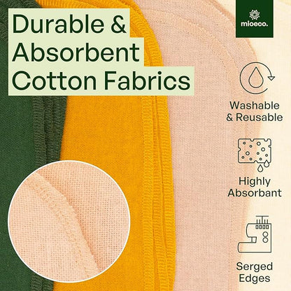 24 Pack Multicolored Reusable unPaper Towels - Nature Friendly - Organic Cotton Alternative - Thick, Strong, Paperless Kitchen Dish Cloths - Reusable Napkins - Dish Towels - Cloth Napkin