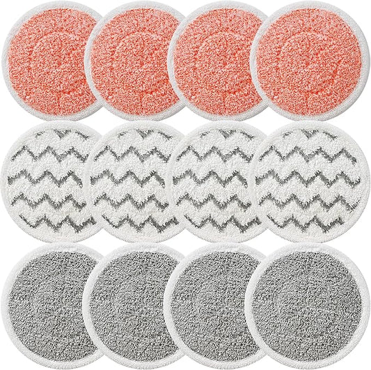 Rotating Mop Replacement Pads Compatible with Bissell Spin-Wave 3897A 3712C 3712W SmartSteam Scrubbing Steam Mop, Spinwave Mop Pads 12 Pack