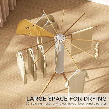 SUNOUTLY Tripod Clothes Drying Rack, Garment Rack Portable and Foldable Space Saving Laundry Drying Rack - Dryer Rack Clothing Floor Folding Balcony Bedroom Household