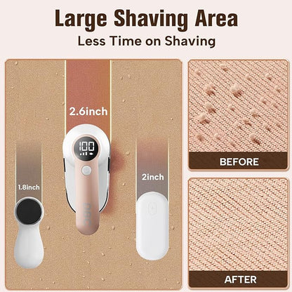 DBC Fabric Shaver with 15000r/Min Powerful Motor, LED Display, 3-Speeds, 6-Leaf Blades, Large Shaving Head Lint Remover for Clothes, Lint Ball, Furniture, Fuzz - Pink & White