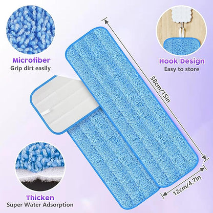 6 Pack Reusable Mop Pads for Swiffer PowerMop, Super Absorption, Multi-Surface Hardwood Floor Cleaning, Machine Washable Up to 100 Times, Durable, Suitable for All Finished Floors