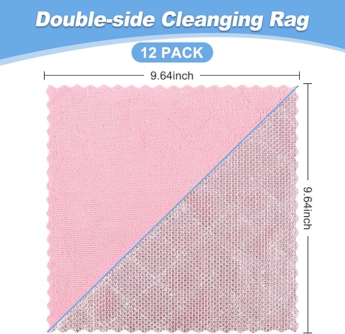 Aidoclip Non-Scratch Steel Wool Dishcloth - 5PC Set, Multi-Use Kitchen Scrubbers, Durable Cleaning Pads for Wet & Dry Use Grey (12pcs)
