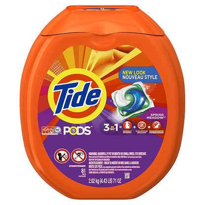 Tide PODS Spring Meadow Scent HE Turbo Laundry Detergent Pacs, 81 Count
