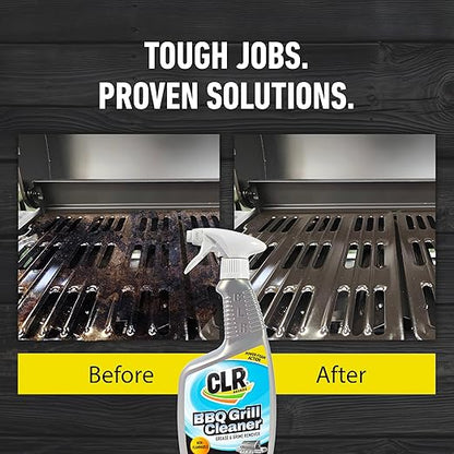 CLR Brands Grill Cleaner and Degreaser Spray, 26 oz. Bottle, BBQ Cleaner Removes Burnt Food, Grease and Grime from Grates and Racks, Pellet and Electric Smokers