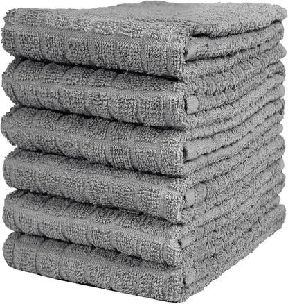 Bumble Kitchen Towels (6 Pack) | 16” x 28” | 100% Cotton Kitchen Towels | 385 GSM | Soft, Highly Absorbent & Durable Dish Towels for Kitchen | Gray