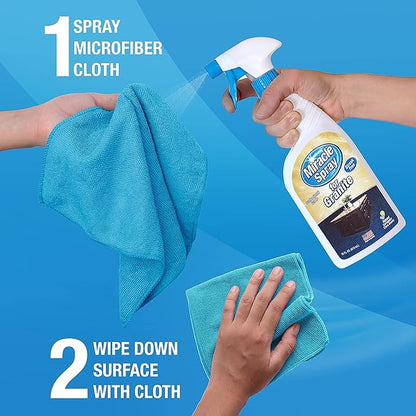 MiracleSpray for Granite & Stone, Clean, Protect, Polish Stone, Marble, Quartz, Slate, Tile, Laminate Surfaces in Kitchen and Bathroom - 16 Fl Oz
