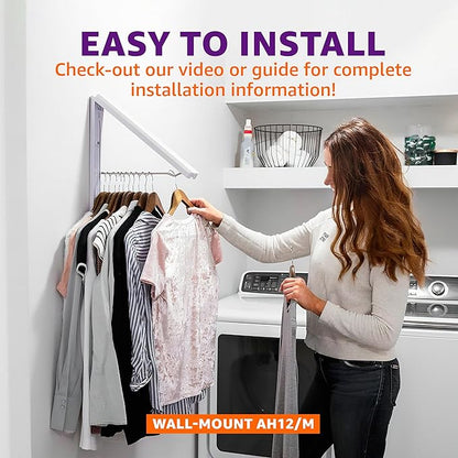 InstaHanger Original Collapsible Laundry Rack – Wall-Mount & Over the Door Hanger Racks – Clothes Hanger Rack Holds Up to 60 Lbs - Door Hangers Racks for Small Spaces (Bracket Included)