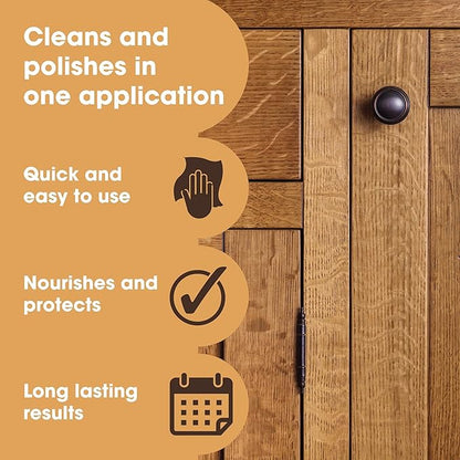 Furniture Clinic Premium Natural Oak Beeswax Polish (6.8oz/200ml) | Condition, Restore, Protect, & Waterproof Wood Furniture | Natural Wax for all Wood Types & Colors - Oak, Teak, Dark & Light