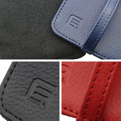 Eco-Fused Microfiber Cleaning Cloth Pad - 6 Pack of 3 x 3 inches Pads - Ideal for Cleaning Smart Phones, Tablets, Laptops, Computers, TV Screens (Blue, Black, Red - 6 Pack)