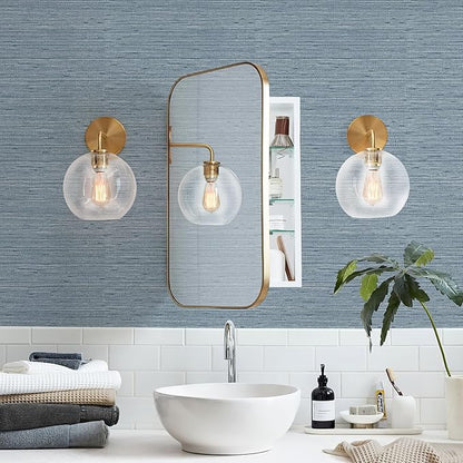 Simon&Siff Grey Blue Textured Grasscloth Peel and Stick Wallpaper 17.7"x394" Faux Grassweave Wallpaper Waterproof Self Adhesive Removable Wallpaper Mural for Home Decor Bedroom Kitchen Cabinet