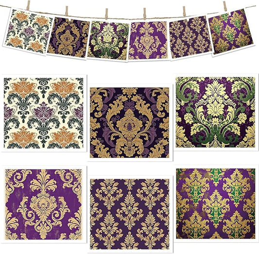 Reusable Swedish Dishcloths for Kitchen, 6 Pcs Mardi Vintage Floral Swedish Dish Cloths, Purple Flower Sponge Cleaning Towels Wipes for Kitchen Cooking Gras Home Decoration Housewarming Gifts