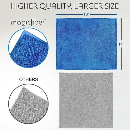 MagicFiber Microfiber Cleaning Cloth - Higher Quality, Larger Size - Micro Fiber Cloth for Cleaning Rags, Dust Cloths, Kitchen Dish Towels (12 Pack, 13”x11”)