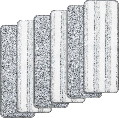 6pcs Mop Replacement Pads Compatible with Joymoop Mop, Universal 13"x4.9” Microfiber Mop Pads, Mop Head Replacement, Flat Mop Pads Washable Microfiber, Reusable Floor Mop Pads, Cleaning Tools