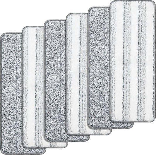 6pcs Mop Replacement Pads Compatible with Joymoop Mop, Universal 13"x4.9” Microfiber Mop Pads, Mop Head Replacement, Flat Mop Pads Washable Microfiber, Reusable Floor Mop Pads, Cleaning Tools