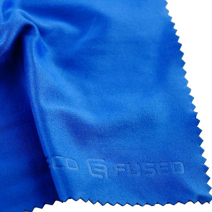 Eco-Fused Microfiber Cleaning Cloths - 10 Colorful Cloths and 2 White Cloths - Ideal for Cleaning Glasses, Spectacles, Camera Lenses, iPad, Tablets, Phones, LCD Screens (Blue/Grey)