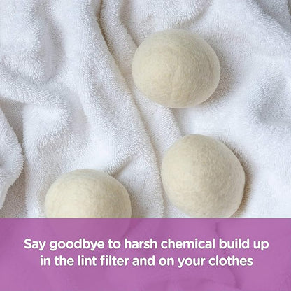 Organic Chix All Natural Unscented Dryer Balls - 100% Pure Wool, Reusable & Natural Alternative to Fabric Softener & Dryer Sheets - Handmade in USA, Non-GMO (4 Pack, 1000+ Loads)