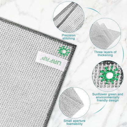 24 PCS Non Scratch Wire Dishcloth, Cleans Fast Without Scratching, Stands Up to Stuck-on Grime, Multi-Surface Safe, Wire Dishwashing Rag Cleaning Power for Everyday Jobs 7.87“ x 7.87”