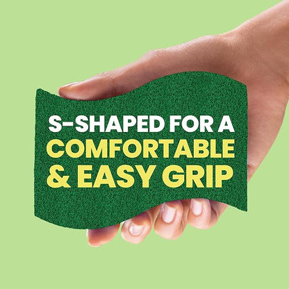 Scotch-Brite Heavy Duty Scrub Sponge, 45 Kitchen Sponges Designed for Tough Messes in The Kitchen That Last 3X Longer*, Best for Cast Iron Skillets and Outdoor Grills, Flexible, Durable, and Strong
