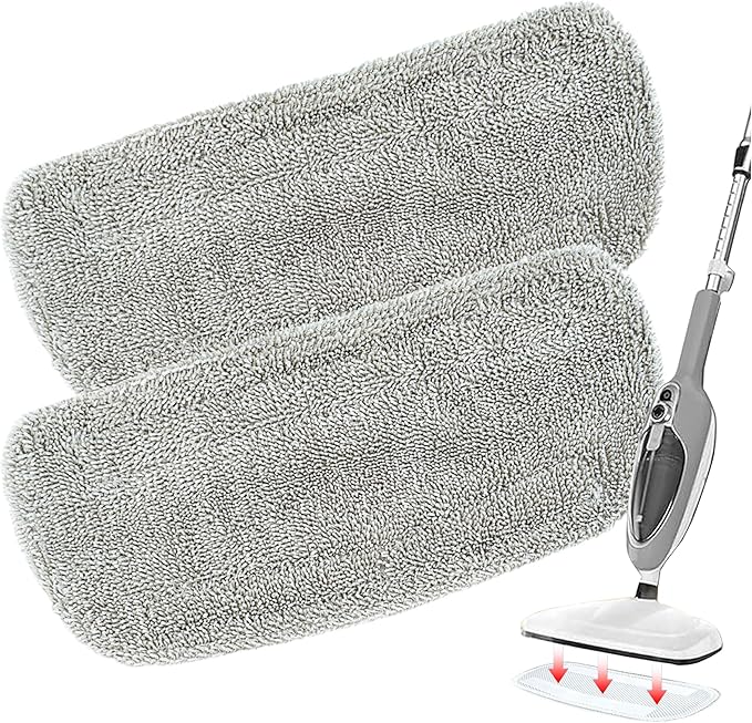 KAiSnova Steam Mop Replacement Pads Compatible with GorFanty GF-6610B/GF-6610, Washable & Reusable Microfiber Mop Cloth Compatible with Neugo NE033 NE033M & Mxnsewr MX-C021 Steam Mop (2 Pack)