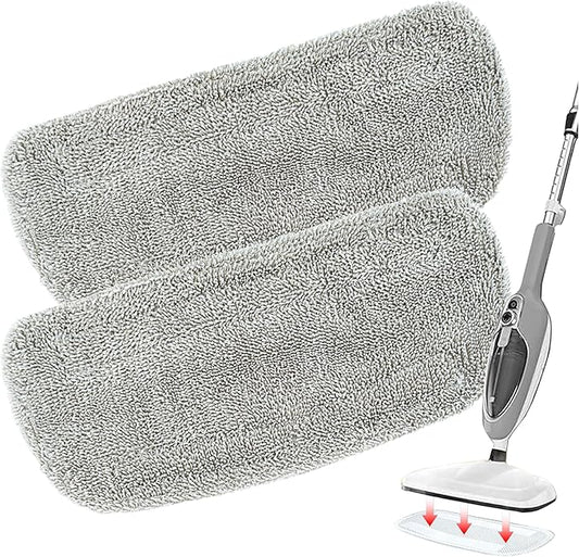 KAiSnova Steam Mop Replacement Pads Compatible with GorFanty GF-6610B/GF-6610, Washable & Reusable Microfiber Mop Cloth Compatible with Neugo NE033 NE033M & Mxnsewr MX-C021 Steam Mop (2 Pack)