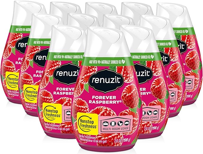 Renuzit Gel Air Freshener, Forever Raspberry, 12 Count