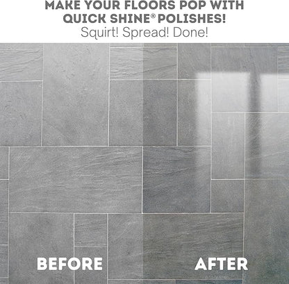 Quick Shine Ultimate Gold Clean + Polish Mop Kit | All-in-One 11 Pc Kit w/Interchangeable Attachments | Cleaner & Polish Included | No Batteries Needed | All Floors Pro Cleaning System | 2-in-1 Mop