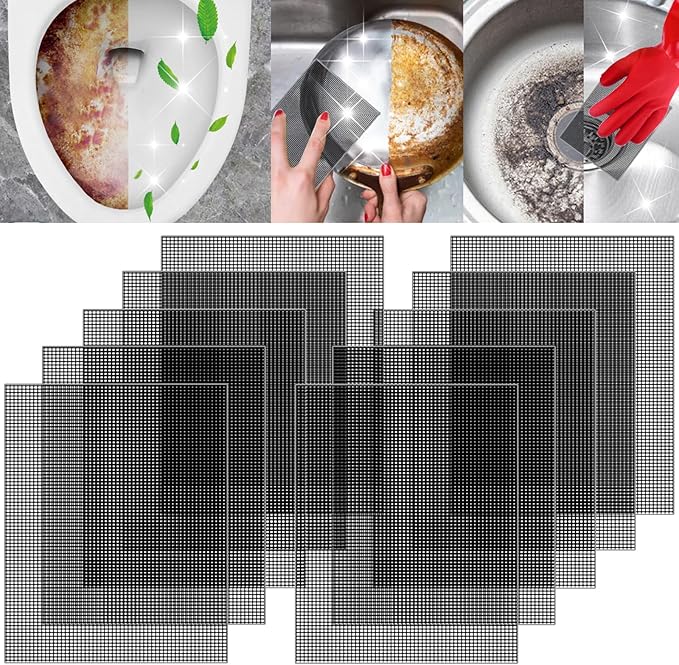 2024 New Upgrade Toilet Cleaning Screens Toilet Cleaner Hard Water 5.5 x 4 Inch Flexible Scrubbing Pads Remove Calcium Deposits Carbon Rust for Toilet Kitchen