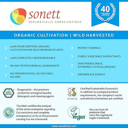 Sonett Organic Bathroom & Shower Cleaner Spray Removes lime scale deposits in hard-to-reach places and cleans fittings, stainless steel, floor tiles and shower walls (17 fl. oz. Pack of 6)