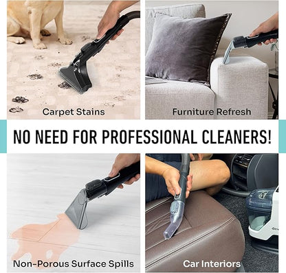 DeWitt Spot Genie Pro Portable Carpet Cleaner Machine, Upholstery Cleaner – Lightweight 7.7lb Pet Stain & Odor Remover with 4 Cleaning Tools, Compact Design for Home, Car, and Furniture
