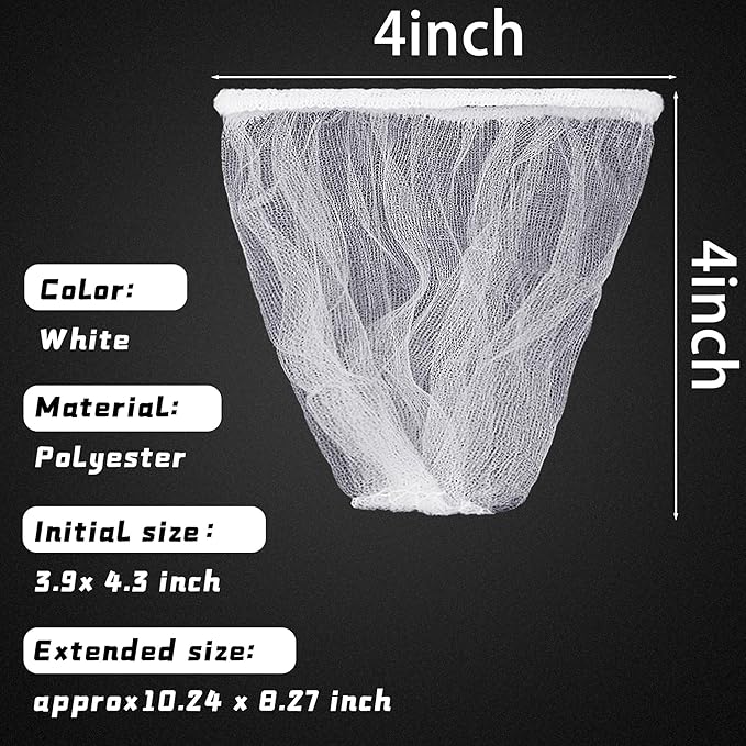 Suclain 500 Pcs Disposable Mesh Sink Strainer Bags, Elastic Kitchen Sink Strainer Filter Mesh Trash Bag Anti Clogging, Fits Most Sizes of Sink Strainer (4 x 4 Inch)