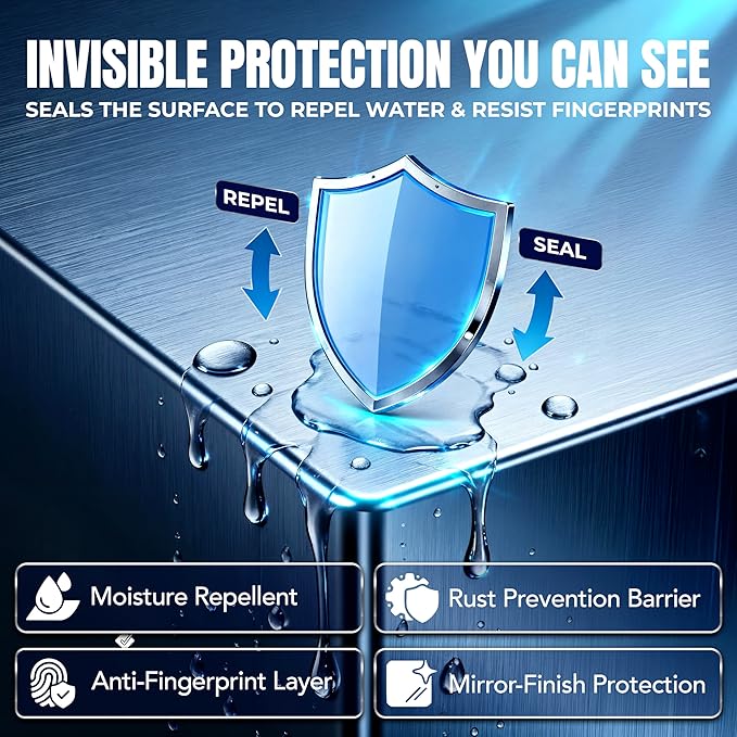 4 x 1 Gallon Stainless Steel Cleaner and Polish - Cleans, Polishes & Protects Kitchen Appliances, Refrigerators, Sinks, Ovens & Grills - Residue & Streak Free Shine - Stainless Appliance Cleaner