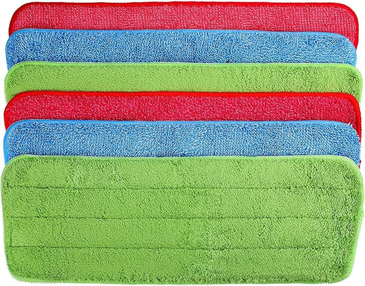 6 Pieces Microfiber Cleaning Pads Reveal Mop 16 to 18 inch Fit for Most Spray Mops and Reveal Mops Washable (16.5 x 5.5 inch)