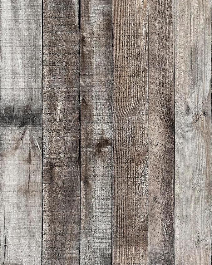 Livebor Gray Shiplap Peel and Stick Wallpaper Wood Contact Paper 17.7”x 120” Distressed Wood Wallpaper Peel and Stick Wooden Wall Gray Contact Paper Rustic Shiplap Plank for Walls and Countertops