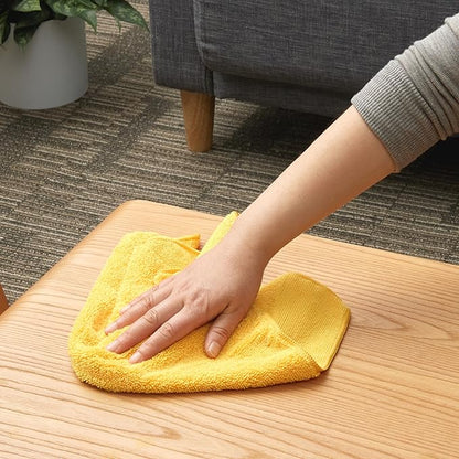 Amazon Basics Microfiber Car Drying Towels, Highly Absorbent, Lint Free, Scratch Free, Ultra-Soft, Car Detailing, Buffing and Polishing, 16" x 16", Yellow, 12-Pack