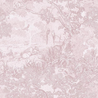 Dimoon 17.3" X 188.9" Peel and Stick Wallpaper Pink White Modern Forest Floral Wallpaper Renter Friendly Waterproof Removable Self Adhesive Wall Paper Bedroom Livingroom Cabinets Vinyl