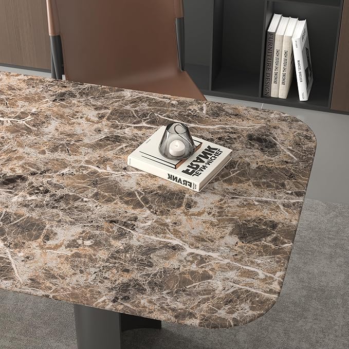 JSEVEM 31"×157" Extra Wide Thick Brown White Marble Wallpaper Peel and Stick Waterproof Brown Marble Contact Paper Vinyl DIY Faux Granite Tile Stickers for Kitchen Countertops Bedroom Bathroom Walls