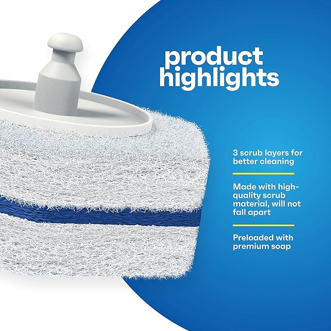 CleanGenius Disposable Prefilled Toilet Cleaning Scrubbers, 30 Count