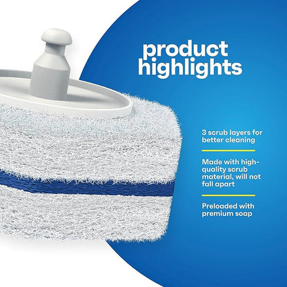 CleanGenius Disposable Prefilled Toilet Cleaning Scrubbers, 30 Count