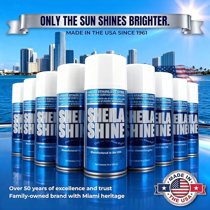 Sheila Shine 10oz Stainless Steel Cleaner and Polish - Cleans, Polishes & Protects Kitchen Appliances, Refrigerators, Sinks, Ovens & Grills - Residue, Streak Free Shine - Spray Stainless Steel Cleaner