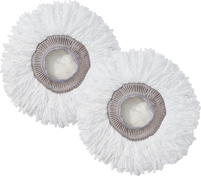True & Tidy MP-365 Round Mop Pad Replacement Set for SPRAY-360 Clean Everywhere Spray Mop Kit, Machine Washable up to 100x (2)