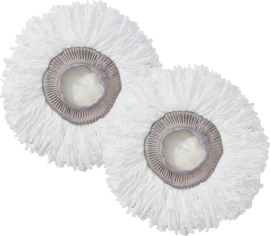 True & Tidy MP-365 Round Mop Pad Replacement Set for SPRAY-360 Clean Everywhere Spray Mop Kit, Machine Washable up to 100x (2)