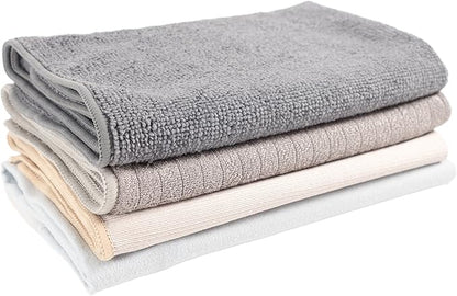 KAF Home Pantry Multipurpose Microfiber Textured Cleaning Cloth 4-Pack, 15 x 18-Inch, (1 Utility, 1 Stainless Steel, 1 Glass, 1 Wood)