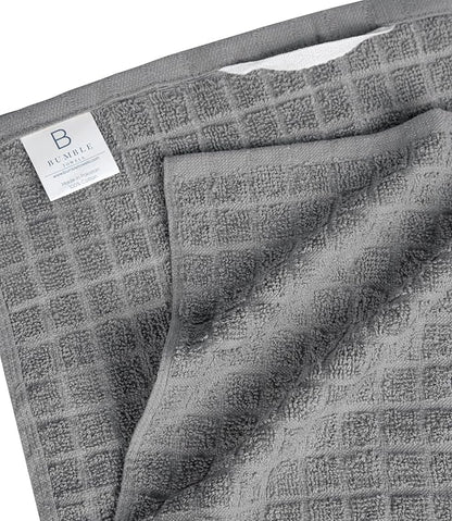 Bumble Kitchen Towels (6 Pack) | 16” x 28” | 100% Cotton Kitchen Towels | 385 GSM | Soft, Highly Absorbent & Durable Dish Towels for Kitchen | Gray