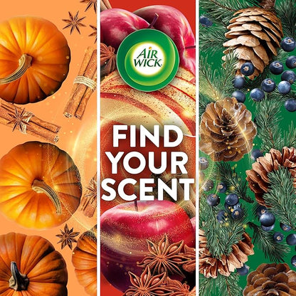 Air Wick Plug In Scented Oil Refill, Infused with Essential Oils, Plug In Air Fresheners for Home, Fresh Pine & Juniper, 4 ct