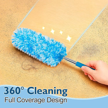 MAVRIZ 12 pcs Microfiber Extendable Duster, Washable & Reusable Duster for Cleaning Small Dusters for Blinds, Electronics, and Furniture