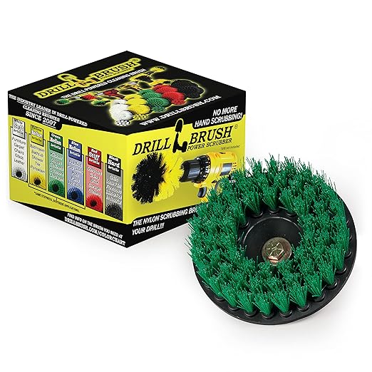 Construction Tools - Medium Scrub Brush - Threaded - 5/16 x 24 - fits Electric - Cordless - Air Pneumatic - Variable Speed - Dual Action - Orbital - Rotary - Buffer - Polisher – Machine